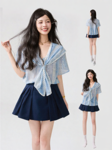 KEIKO | Resort Style Lace Embroidery Lightweight See-Through Womens Blouse