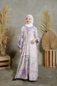 GAMIS MOTIF ETHERAL MAXMARA LUX-BAJU MUSLIMAH