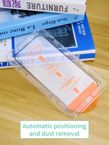 Premium Easy Install Auto-Dust Removal Kit Tempered Glass For iPhone 13 12 Mini 14 15 16 16e Pro Max Plus Screen Protector