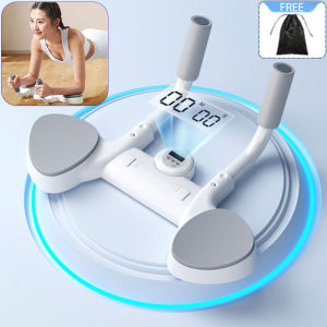 Multifunctional Plank Support and Push-up Bracket with Timer LED Display Abdominal Muscle Training Device Non-slip Lightweight Adjustable Width