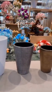 Pasu Bunga Hiasan Indoor Pasu Besar Plastic Berkaki Tinggi Plant Vase  Flower Pot Office Tree Pot Stand Pasu Pokok Viral