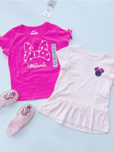 Cute Minnie Cotton Short Sleeve T-Shirt Comfortable Doll Shirt Style Base Layer Shirt for Girls Breathable And Soft
