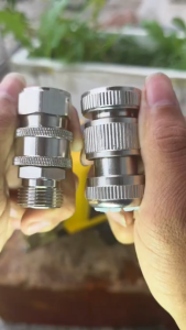 Combo Bộ khớp nối nhanh đầu VÀO và đầu RA của máy rửa xe mini gia đình - FULL INOX