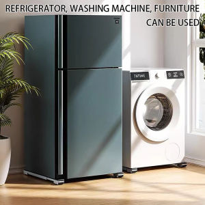 Load 300KG Scalable Washing Machine Base Stand 1 Pair Refrigerator Stand Furniture Mover Roller Fridge Base Adjustable Universal Mobile Stand