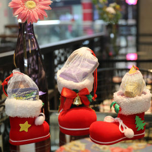 Christmas Decorative Candy Boot Creative Gift Bag Small Boot Gift Bag Ornament Christmas Decorations Festive Supplies