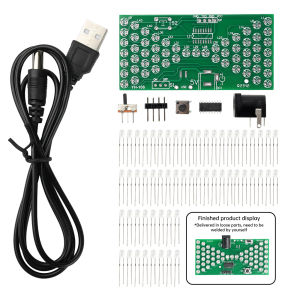 Aideepen | DC5V Electronic Hourglass DIY Kit with LED Light Double-layer PCB Board DIY Soldering Assembly Parts with DC Power Cord