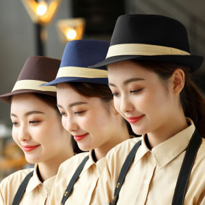 หมวกกันแดดทรงสูงสำหรับใส่ไปทำงานในร้านอาหารตะวันตก ร้านกาแฟ ร้านขายขนมปัง อบสดใหม่ หมวกทรงปากกว้างสำหรับทั้งชายและหญิง หมวกสไตล์หวานน่ารัก