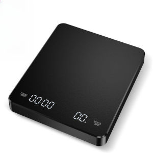 Digital Rechargeable Coffee Scale with Timer 3kg Max 0.1g Precision LED Screen USB Espresso Kitchen Scale for Brewing