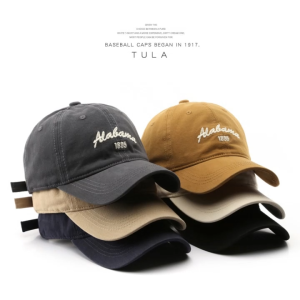 B1T1 ALABAMA Washed Embroidered Retro OOTD Adjustable Cap Baseball Cap