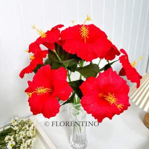 ดอกชบา ดอกชบาประดิษฐ์ ดอกชบาปลอม บูชาพระพิฆเนศ พระแม่อุมาเทวี