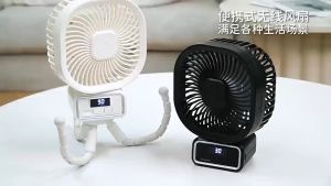 Can blow for 100yrs🌪️stand fan portable Hung on the stroller mini fan 10000MAH table fan strong wind 6 inch desktop usb fan multifunctional camping desk fan with light Silent fan outdoor fan turbo fan Octopus small fan