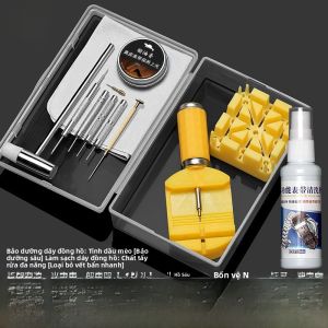 Woalmorn | Bộ dụng cụ tháo lắp dây đeo đồng hồ bằng da thật Woalmorn Bộ dụng cụ vệ sinh và bảo dưỡng dây đeo bằng thép không gỉ
