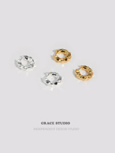 Classic Precise Cut Metal Hoop Earrings Stylish Versatile High-End Feeling Fashionable Jia Baoni Barcelona Elegant Jewelry