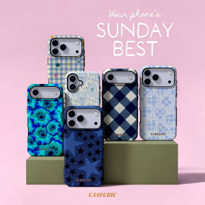 Potdemiel | Blue Geometric Star For Samsung Galaxy S26 S25 S24 A56 A36 Phone Case Double-Layer Protection Cover for Women Girl CaseChic