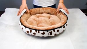 【4 SIZES】Pet Bed Japanese Style Round Sleeping Bed Soft Plush Nest Dog Cat Sofa Cushion Mat Kennel Kucing House