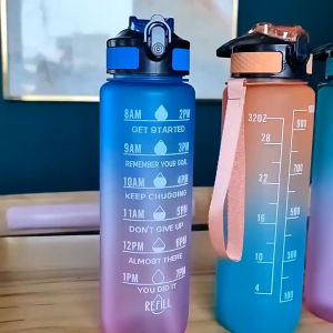 Botol Air 1 LITER Botol Air Jumbo Motivational Water Bottle 1122-156