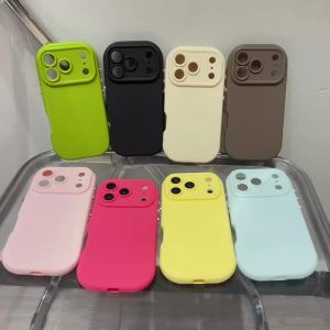 Cute Candy Color Oval Silicone Phone Case ForiPhone 17Air 17 16 15 14 Plus 13 12 11 Pro XR X XS Max Shockproof Soft TPU Cover