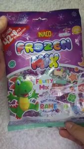 INACO GUMMY FROZEN Mix Fruit 120gr isi 50pcs Permen Jelly Empuk Aneka Rasa Buah Permen Kenyal Snack Cemilan Permen Anak