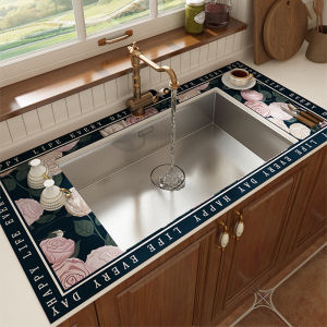 Thấm Hút Nước Bếp Để Bàn Thảm Vòi Rửa Chén Miếng Lót Chống Trượt Cuttable Silica Bùn Thoát Nước Miếng Lót Họa Tiết Hoa Nhà Vải