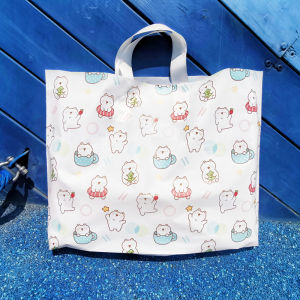 Thickened Cartoon Cute Fashion Kids Frosted Plastic Clothing Store Gifts Satchel Packaging Bag Custom Logo