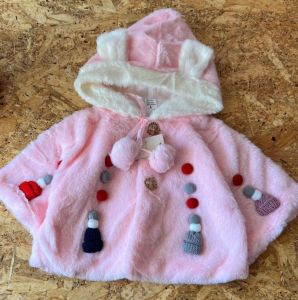 jaket bulu anak motif kupluk topi bulu halus anak usia 1 sampai 4 tahunan