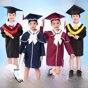 New Arrival Childrens Shawl Gown of Doctor Degree Primary and Secondary School Kindergarten Doctorial Hat Graduation Photo Student Clothes Performance Costume