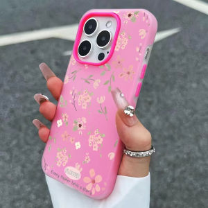 Sweet Pink Floral Candy Color Phone Case For iPhone 17 Air 16E 11 12 13 14 15 Pro Max Plus Shockproof Bumper 2 in 1 Cover Coque