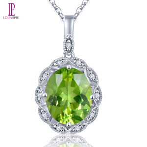 Lohaspie เครื่องประดับ2.8กะรัตแหวนเงินสเตอริ่งแข็ง925จี้จี้เพอริโดธรรมชาติของแท้สร้อยคอพลอยเพอริโดอัญมณีจี้เพอริโดจี้เงินสำหรับเครื่องประดับผู้หญิง