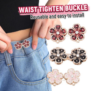Seeko Fashion Flower Tighten Waist Buckle Pins Waist Clip Adjustable Snap Detachable 1 Set
