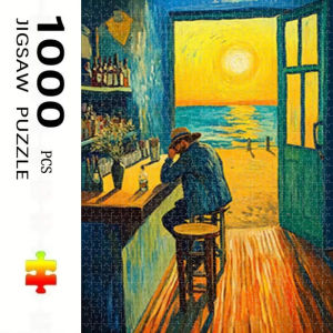 500/1000/1200/2000 Pieces Jigsaw Puzzle Retro Sea View Cafe Jigsaw Puzzle Educational Toy for Games Christmas Gift