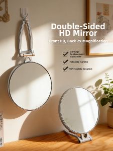 IMLUCKY | Large Clear Magnifying Foldable Wall Hanging Mirror