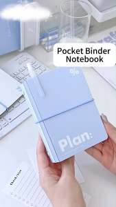 A6 Pocket Binder Notebook with Straps A7 Mini Coil Notebook Loose-Leaf Spiral Notebook 40sheets School Office Supplies