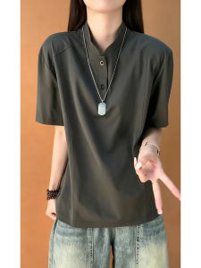 CHENMU | Dry Fast Henley Tee Men Summer Thin Ice Silk