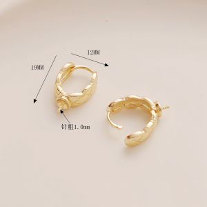 14K Gold Plated Earring Hooks Ear Cuffs DIY Earrings Retro Hoop Earrings Fashionable Alloy Ear Jewelry Accessories for Women