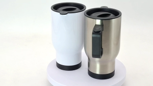 RF Printing - QUAFF Sublimation Stainless Steel Travel Mug 450ml Sublimation Cars Mug Silver/White