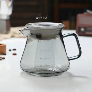 400ml 600ml Diamond Glass Coffee Sharing Pot Espresso Glass Carafe Coffee PotPour Over Coffee Filter Kettle Coffee Accessories
