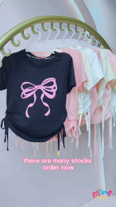 3-12 Years Old Crop Top for Kids Girls New Style Side String Design Short Sleeve Casual T-shirt Crop Top for Kids Girls
