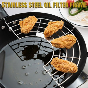 Stainless Steel Frying Oil Strainer Steam Rack Drainer Mesh Filter Oil Control Rack Kitchen Tools
