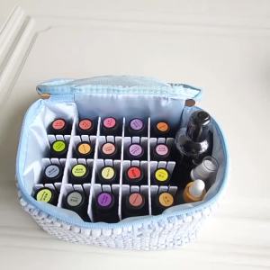 20-Slot Essential Oil Storage Case Portable Bottle Organizer Bag with Dividers Mesh Pocket & Carry Handle