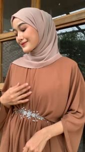 Kaftan Polos Wanita & Gamis Payet: Baju Lebaran Tunangan & Pesta Mix Kemeja Batik