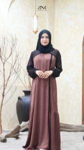 Gamis Terbaru Lebaran Baju Dress Wanita Muslimah Mewah Silk Aghnia Series by ZNR Muslimah