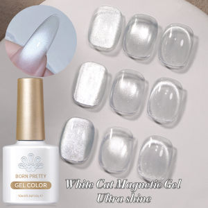 BORN PRETTY 10ml White Cat Eye Gel Ultra Shine Soak Off UV Gel Nail Art Varnish Full Coverage Nail Manicure Gel