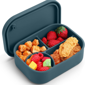 กล่องข้าวซิลิโคน กล่องใส่อาหารซิลิโคนแบบใช้ซ้ำได้ เหมาะสำหรับผู้ใหญ่ ใช้กับไมโครเวฟและเครื่องล้างจานได้อย่างปลอดภัย