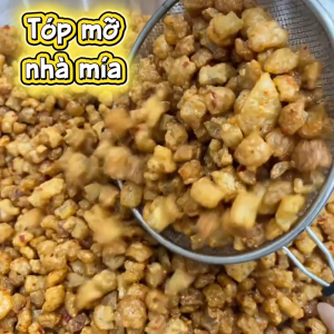 Tóp Mỡ Rim Mắm Tỏi Mẹ Mía Giòn Thơm Ăn Vặt Ăn Kèm Bánh Tráng Tặng Kèm Sốt