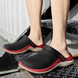 VMAL New Hole Shoes Mens Casual Sports Sandals Outdoor Non-slip Wear-resistant Comfortable Soft-soled Beach Shoes Baotou Shoes 36-46