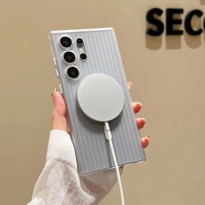 Official for Magsafe Wireless Chargering Phone Case for Samsung S23 S24 Plus S24 Ultra S24Ultra S24Plus S24+ Shockproof Cover