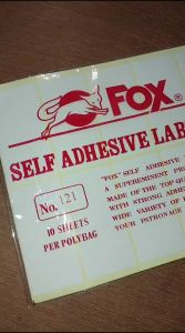 Kertas / Label Stiker Fox No. 121 ukuran 38 x 76 mm