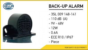 Hella BM10 Backup Alarm Wide Voltage Klakson Suara Peringatan Mundur Warning Reversing Atrek Atret Back Up Mobil 12V Truk 24V Original Beim Ruckwartsfahren