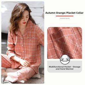 JIALEFEN | Cotton Long Sleeve Thin Plus Size Autumn Pajama Set