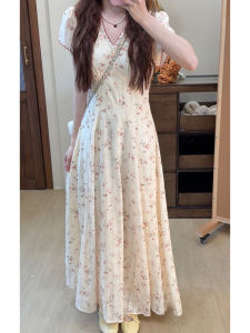SUSIEYUAN | Elegant V-neck Floral Maxi Dress 2026 New